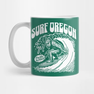 Vintage Surf Oregon // Funny Surfing Sasquatch // Pacific Northwest Surfer Mug